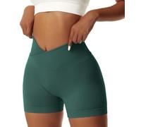 Coswind Short de Sport Femme Running Gainant Cycliste ete Sexy Push up Yoga Booty Scrunch Butt Legging Court Vert Armée M