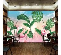 Cosy Belles Plantes Feuille De Bananier Jardin Flamant Papier Peint 3D Soie De Luxe Intissé Bureau Salle à Manger Canapé Chambre Salon TV Mural Décoratif-200cm×140cm