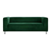 Cosy Burrows Housse de canapé 2 Places Klippan Velvet │ Housse de canapé sur Mesure │ Lavable et Douce, adaptée aux Animaux, pour canapé 2 Places IKEA KLIPPAN 180 cm de Large (Vert Gazon)