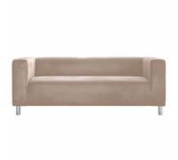 Cosy Burrows Klippan Housse de rechange pour canapé 2 places en velours │ Housse de causeuse │ Housse coulissante sur mesure pour canapé IKEA KLIPPAN 2 places (180 cm) (champagne)