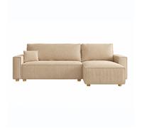 Cosy canapé convertible d'angle réversible 4 places velours côtelé beige