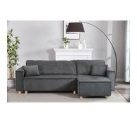 Cosy canapé convertible d'angle réversible 4 places velours côtelé gris