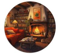 Cosy Cottage 1000 Pièces Puzzle Rond Cadeau Classiques Puzzle Circulaire Impossible pour Adultes Et Enfants 1000pcs (67.5x67.5cm)
