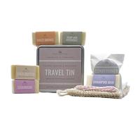 Cosy Cottage Boîte de voyage avec mini savons et shampooing solide | 100 % naturel | Sans huile de palme et sans SLS | Parfait pour les voyages, les vacances et les cadeaux
