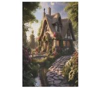 Cosy Cottage Puzzles en Bois, De Décompression Puzzle, pour Adultes Enffourmis 1000 Pièces Jouets De Décompression （78×53cm）