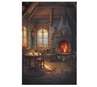 Cosy Cottage Puzzles pour Adultes 1000 Pièces Puzzles pour Adulte Jeu Éducatif Challenge Toy 1000 Pièces Puzzles en Bois pour Adultes Enffourmis （78×53cm）