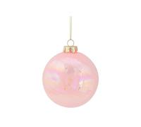 Cosy Home Boule Noël Spiral en Verre, Pearl Rose,10X10Xh10Cm