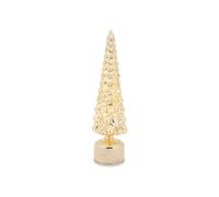 Cosy Home Lampe LED Sapin de Noël en Verre, Doré,11X11Xh39 Cm,Excl 3 Piles AA