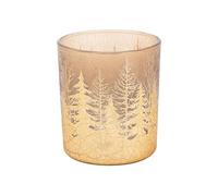 Cosy Home Lot de 6 Bougeoirs en Verre Cracke Trees,Doré, 7X7Xh8Cm