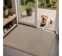 COSY HOMEER Paillasson Extérieur Entrée Antidérapant et Lavable, Tapis Absorbant pour Chien, Paillasson Intérieur Doux et Pratique, Idéal pour Entrées, Couloirs et Chiens, Beige 80 x 120 cm