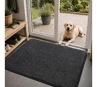COSY HOMEER Paillasson Extérieur Entrée Antidérapant et Lavable, Tapis Absorbant pour Chien, Paillasson Intérieur Doux et Pratique, Idéal pour Entrées, Couloirs et Chiens, Noir 80 x 120 cm