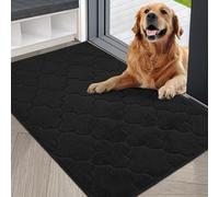 COSY HOMEER Paillasson Interieur Entree Antidérapant, 80 x 120 cm Tapis Entree, Tapis d'Entrée Intérieur Absorbant, Lavable en Machine, Anti-Salissures, Noir