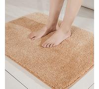 COSY HOMEER Tapis de Bain Extra épais à Poils Longs - Antidérapant et Doux - 100% Polyester - Absorbant l'eau, pour Salon, Chambre à Coucher (Beige, 40,6 x 61 cm)