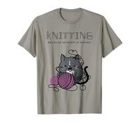 Cosy Mystery Funny Cat Tricote Parce Que Le Meurtre est Une Erreur T-Shirt