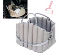 Cosy Pet Seat Travel Bed with Ergonomic Handle, Portable Washable Car Carrier Bed for Small Dogs Cats, Soft Comfortable Foldable Dog Car Seat