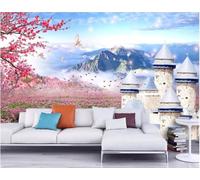 Cosy Plum Lavender Architecture Alpine 3D Papier Peint Texture Soyeuse Intissé Salle à Manger Bureau D'étude Canapé Chambre Salon TV Mur-400cm×280cm