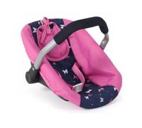 Cosy Poupee jusqu'a 50 cm, Papillons Rose - Siege Auto, Porte Poupon Voyage, transat - avec Ceinture - Set Jouet Fille et Carte