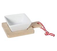 Cosy&Trendy 4394696 Coupelle apéro céramique + plateau Bamboo, 14x10xh4,2 cm