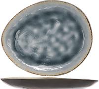 Cosy & Trendy Assiette Plate Ovale LAGUNA Blue/Gris-19.5 X 16 Cm-Lot de 6