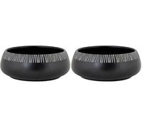 Cosy & Trendy Bol en Grès Etosha, D15Xh5,5Cm, Noir (Lot de 2)
