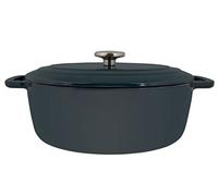 Cosy & Trendy Cocotte ovale en Fonte émaillée " FONTESTIC" 6,3L-Vert Héron-31x24xH12 cm