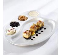 COSY & TRENDY HP1372 Assiette à fondue Porcelaine, 23,8X28,3 cm, White