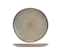 Cosy & Trendy Lot de 6 Assiettes Plates en Grès Oona Sand, vert, D27Xh2Cm