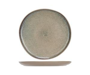 Cosy & Trendy Lot de 6 Assiettes Plates en Grès Oona Sand, vert, D27Xh2Cm