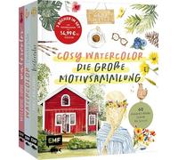 Cosy Watercolor - die große Motivsammlung: 3 Bücher im Set | 60 Aquarell-Bilder malen | Hygge, Skandi, Boho Vibes | Mit Poster & Vorlagen zum Download