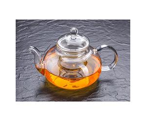 Cosy YcY Théière en verre borosilicate, avec infuseur à thé, théière ou cafetière en verre résistant à la chaleur, peut être utilisée sur la gazinière