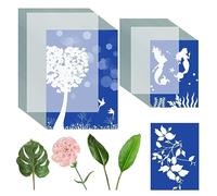 CosyCaya Cyanotypie - Lot de 40 feuilles de papier d'impression solaire - Format A4 A5 - Avec feuille acrylique - Papier d'impression solaire naturel - Pour enfants et adultes