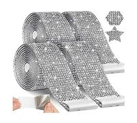 CosyCaya Lot de 4 Rouleaux de Bandes Autocollantes de Diamants d'imitation pour travaux manuels, de Diamants d'imitation pour Bricolage
