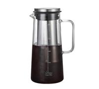 CosyCaya Machine à café Cold Brew en verre et pichet à café glacé en acier inoxydable avec filtre à double couche en fine