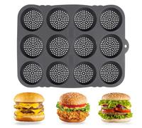CosyCaya Moule à Pain Hamburger, Moule pour Burger Bun en Silicone Rond 8 cm Ø - Pour Pain, Pains à Hamburgers et Muffins XL - incl. Brosse à en Silicone, Outils de Cuisson de Cuisine