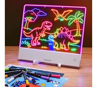 CosyCorner Planche à dessin LED pour enfants avec effets néon, tablette lumineuse rechargeable de 41,6 cm, batterie de plus de 20 heures, 7 marqueurs pour gribouillage créatif et traçage, excellent