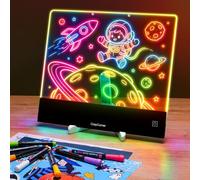 CosyCorner Planche à dessin LED pour enfants avec effets néon, tablette lumineuse rechargeable de 42,2 cm, batterie de plus de 20 heures, 7 marqueurs pour le gribouillage créatif et le traçage