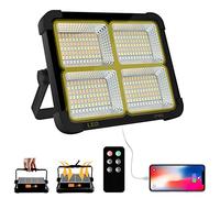 CosyEasy Projecteur LED Rechargeable 100W 10000LM, Lumière de Travail Lanterne Portable avec Panneau Solaire, 16500mAh USB Lampe Rechargeable, pour Camping, Chantier, Garage, Atelier