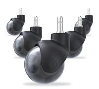 COSYLAND 5PCS Roulette Chaise Bureau 10x22mm - Roulettes Silencieuses, Capacité 300 kg - Pour Chaises 1KEA - 360° Glisse Fluide, Installation Facile, Hauteur 5 cm, Roues Noires