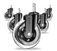 COSYLAND 5PCS Roulette Chaise Bureau - 11x22mm Roulettes Chaise de Bureau - Roulettes Silencieuses pour Chaise Pivotantes 360° - Silencieux Roulettes Chaise de Bureau
