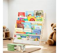 COSYLAND Bibliothèque à 6 Niveaux pour Enfants - Étagères d'affichage de Livres pour salles de Classe, salles de Jeux et crèche - Étagère en Bois pour Chambre d'enfant (75 cm, Jaune pin)