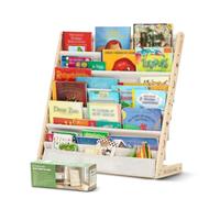 COSYLAND Bibliotheque Enfant en Bois Massif à 7 Niveaux - Etagere de Rangement pour Livres - Présentoir Livres Bebe avec Design Stable - Meuble Montessori pour Chambre d’Enfant (H76 cm, Naturel)