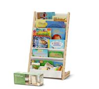 COSYLAND Bibliotheque Enfant en Bois Massif à 7 Niveaux - Etagere de Rangement pour Livres - Présentoir Livres Bebe avec Design Stable - Meuble Montessori pour Chambre d’Enfant (H76 cm, Naturel)