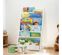 COSYLAND Bibliothèque pour Chambre d'enfant - Présentoir à 6 étages - en Tissu pour Tout-Petits - Convient pour la Chambre d'enfant et la crèche (45 cm, Blanc)
