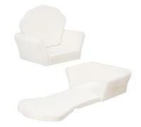 COSYLAND Fauteuil Canapé Chauffeuse Enfant Bébé - Convertible 2-en-1 Canapé Lit avec Matelas - Douce Pliable Fauteuil Club 1 Place en Mousse pour Enfants dès 1 an - Parfait comme Cadeau - Blanc