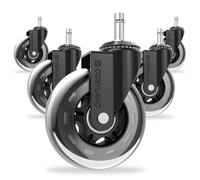 COSYLAND Lot de 5 roulettes de rechange pour chaise de bureau - 10 x 22 mm - Roues en caoutchouc pour chaise de bureau - Rouleaux lisses et silencieux (pour 1KEA)