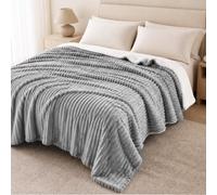 COSYLAND Plaid Polaire Côtelé Réversible Sherpa pour Canapé et Lit, Hiver | 510 g/m², 100 % polyester, lavable en machine, 220 x 240 cm, gris, douce, chaude et facile à plier, chambre, voyage, adulte