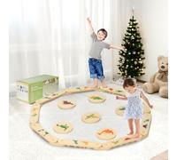 COSYLAND Poutre Équilibre Enfant Parcours Motricité Bébé Bois Montessori Double Face 7 Jeux avec 6 Pierres D'Équilibre Idéal 1 an Et Plus Cadeau Éducatif avec Sac De Rangement Et Coffret-Cadeau