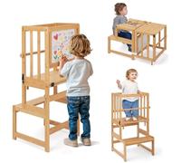 COSYLAND Tabouret de Cuisine 3 en 1 pour Enfant - Tour Debout Convertible avec Tableau Blanc pour Enfants - Aide au comptoir de Salle de Bain pour Enfants - Tabouret d'apprentissage pour Les mères