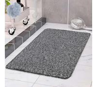 COSYLAND Tapis de Douche antidérapant 40 x 80 cm - Tapis de Douche antidérapant avec écoulement - en PVC et uffa Souple - Tapis de Bain à séchage Rapide - Blanc + Noir