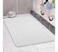 COSYLAND Tapis de Douche Antidérapant 40x60 cm - Surface Luffa Antidérapante - Séchage Rapide & Hygiène Facile - Découpable - Blanc